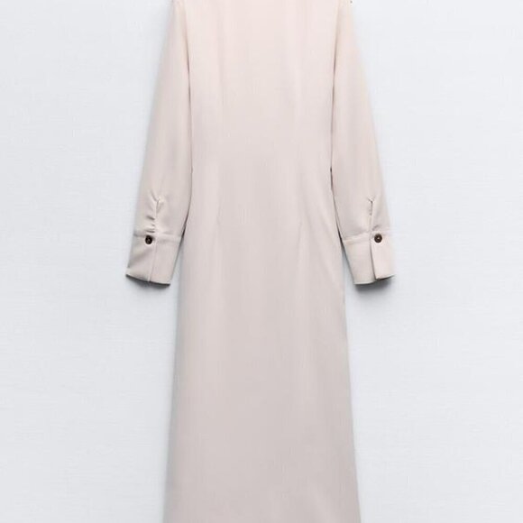 ZARA DRAPED WAIST MIDI DRESS - Picture 6 of 9